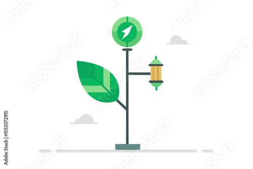 wind powered streetlight sensor leaf