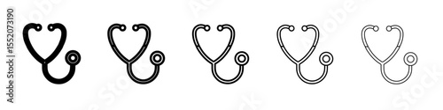 stethoscope icon simple vector outline logo