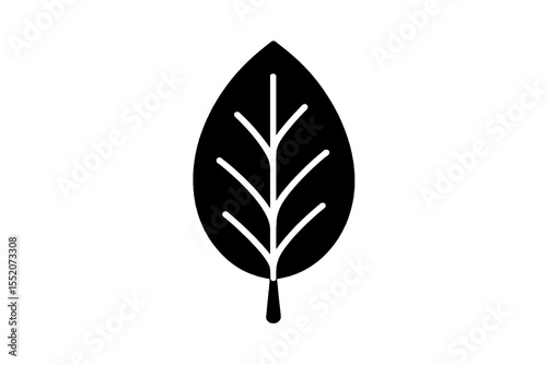 Eco leaf icon with white internal veins, symbolizing environment, growth, and sustainability.