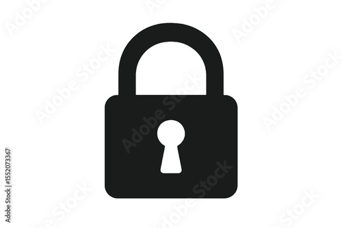 Minimalist padlock icon representing security, data protection, and privacy in digital or physical contexts.