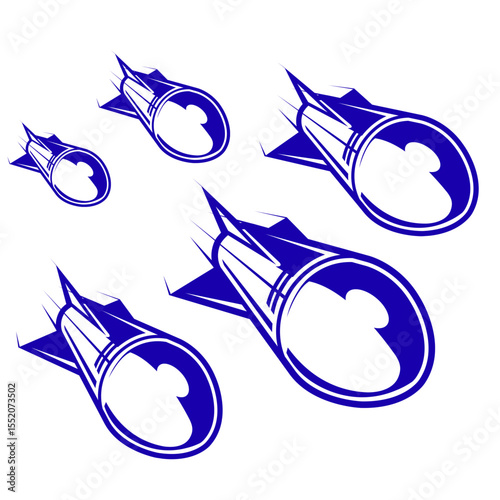 illustration of rocket bomb missile image