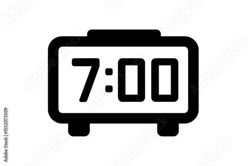 Digital alarm clock icon displaying time as 7:00.