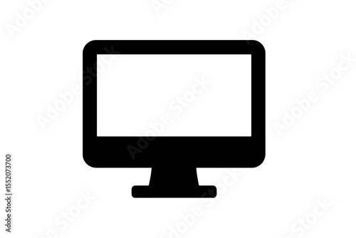 Outlined computer monitor icon, perfect for apps, IT concepts, or tech-related graphics.