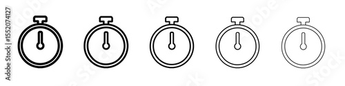 stop watch icon simple vector outline logo