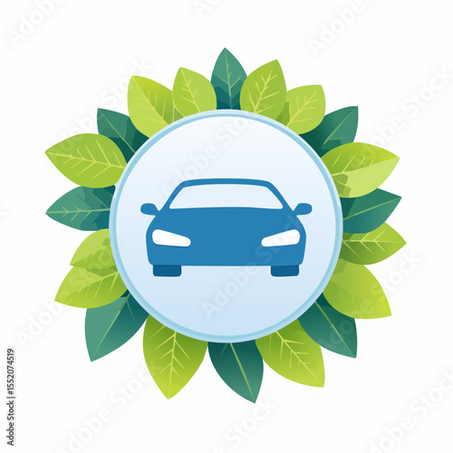eco car with green leaf