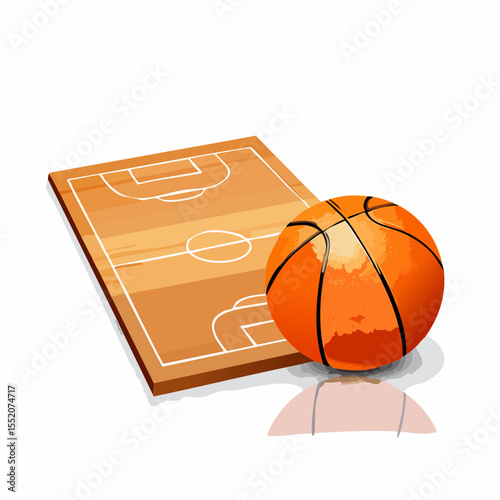 basketball hoop and ball