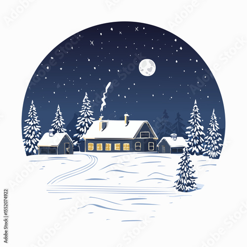 winter landscape with house