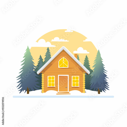 house in the snow