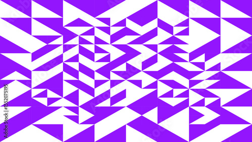 a purple and white geometric pattern composed of interlocking triangle