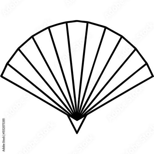 Minimal Folding Fan Line Art