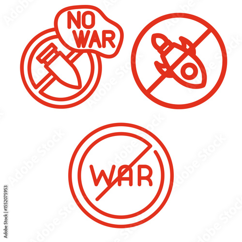 stop war icon image illustration set