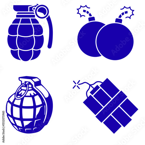 illustration of grenade and TNT bomb image