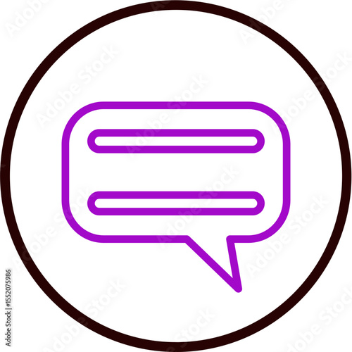 Text Message Vector Line Purple Circle Black