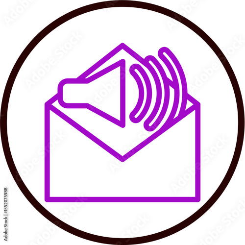 Voicemail Vector Line Purple Circle Black