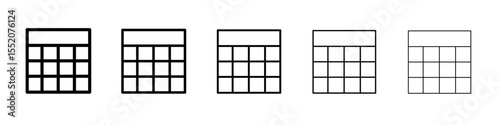 table icon simple vector outline logo