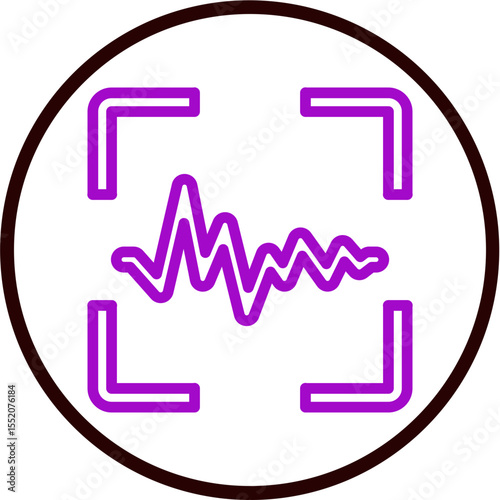 Voice Recognition Vector Line Purple Circle Black