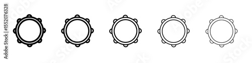 tambourine icon simple vector outline logo