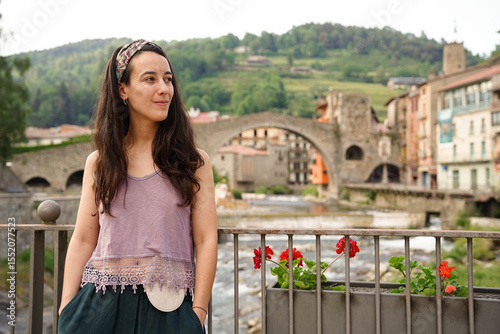 Happy woman traveling with an ostomy. World cancer day