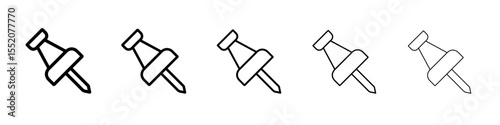thumb pin icon simple vector outline logo