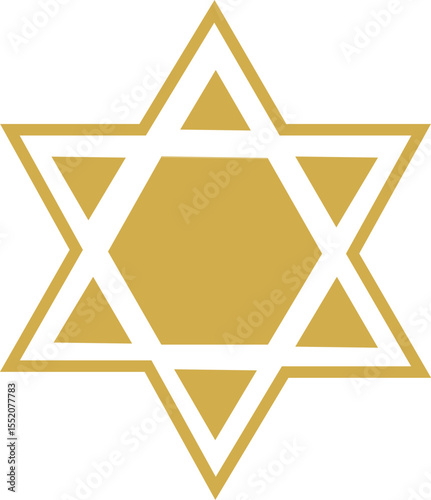 Golden Star of David,  Jewish Symbol Clipart, Religious Emblem SVG for Crafts and Designs