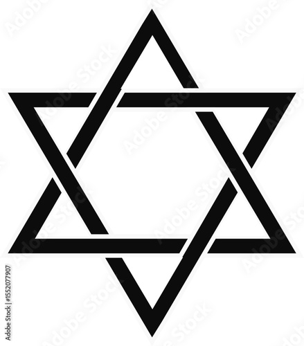 Star of David, Modern Jewish Symbol with Woven Design for Religious and Cultural Art