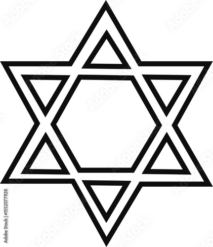 Star of David, Modern Jewish Symbol Clipart for Cultural and Religious Designs