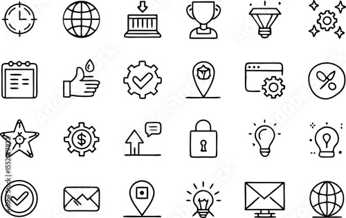 a set corporate, education, medical etc vector icon