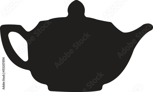 Classic Teapot Silhouette, Tea Time or Vintage Kitchen Icon

