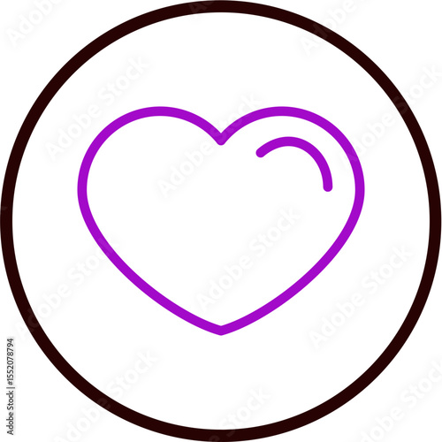 Heart Vector Line Purple Circle Black
