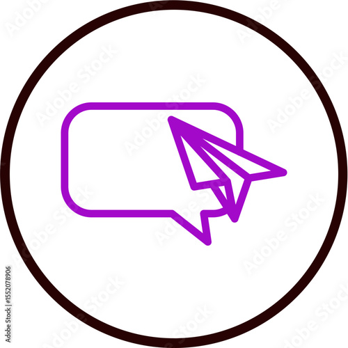 Direct Message Vector Line Purple Circle Black