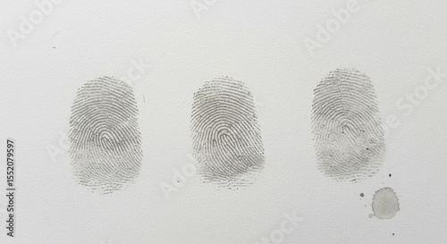 Visible Fingerprints on White Paper – Forensic Evidence, Identity Verification, and Crime Investigation Concept with Isolated Marks Captured in Detail on a Clean, Minimal Background