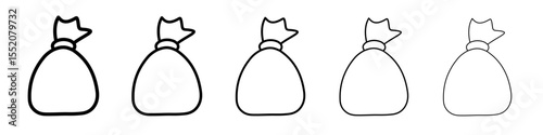 trash bag icon simple vector outline logo
