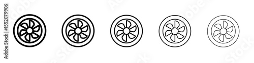 turbo fan icon simple vector outline logo