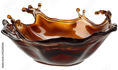 Sending Splash Of Chocolate Liquid  isolated on a transparent background
