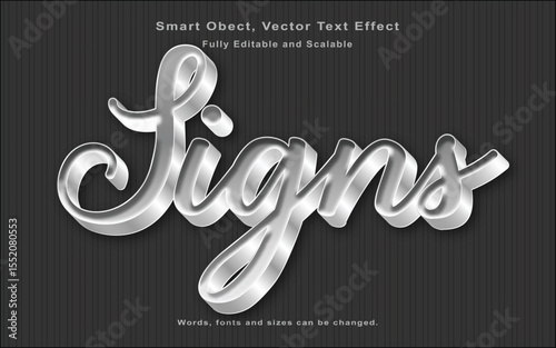 Editable text effect signs word.