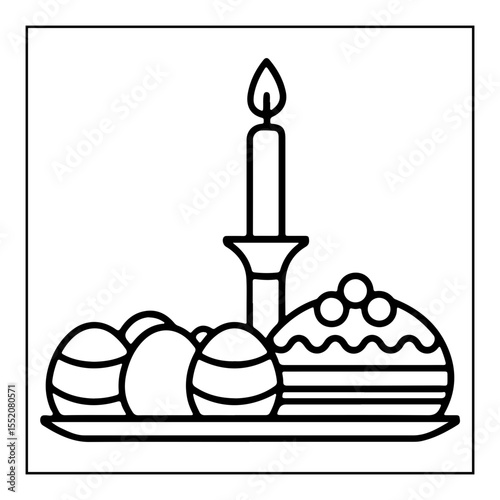 hand drawn vector illustration of easter coloring page