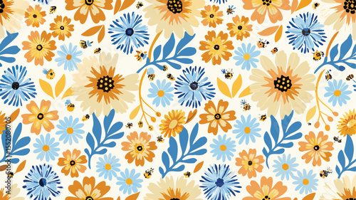 A Seamless Botanical Pattern Featuring Hand - Seamless Animal Print Vector
