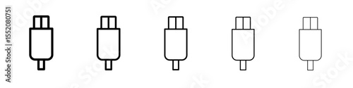 usb type c icon simple vector outline logo