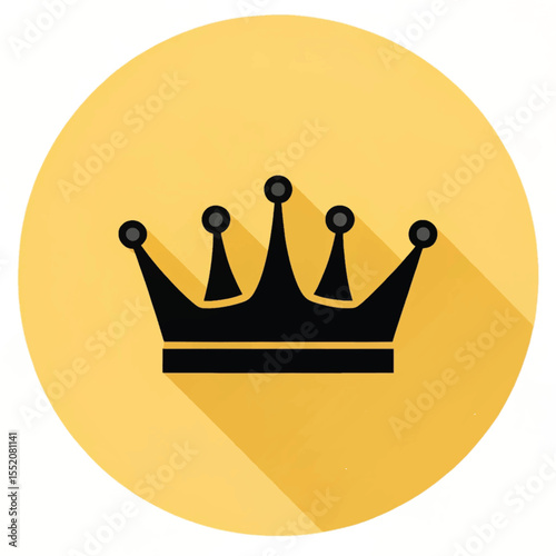 Golden crown icon vector illustration symbolizing royal power and luxury