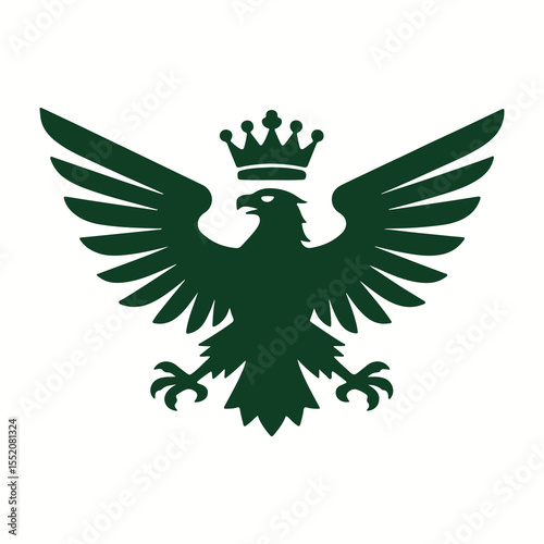 Coat of arms with wings eagle shield emblem design vector tattoo illustration symbol bird heraldic icon crest vintage logo feather tribal art