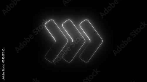 Looping Abstract Neon Arrow Animation – Directional Arrow Sign & Symbol with Transparent Background.