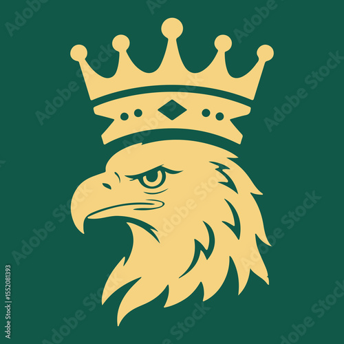 Coat of arms of the Netherlands with crowned eagle head and wings vector illustration logo