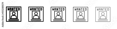 wanted poster icon simple vector outline logo