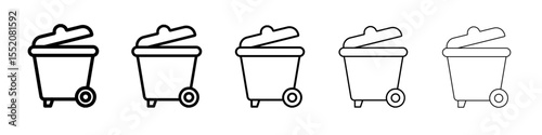 waste bin icon simple vector outline logo
