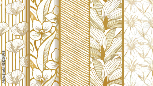 A Vertical Stripe Based Floral Design - Seamless Animal Print Vector