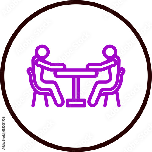 Hangout Spot Vector Line Purple Circle Black