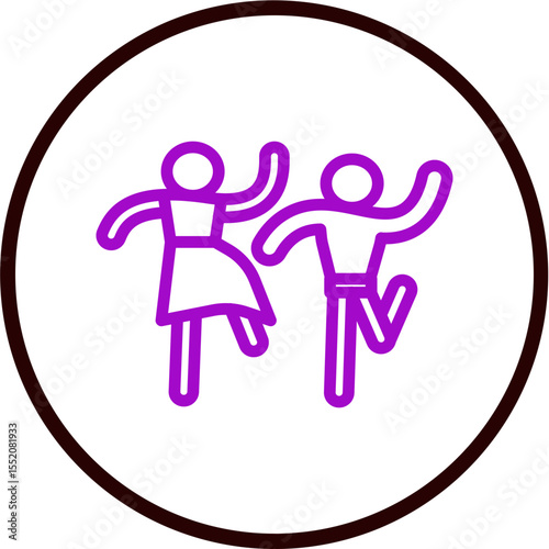 After School Club Vector Line Purple Circle Black
