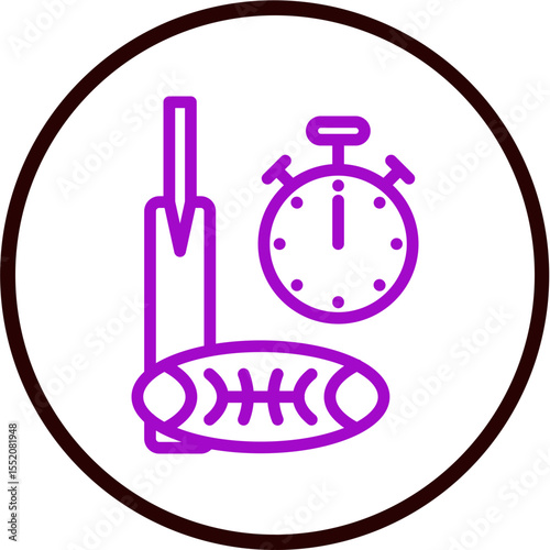 Game Time Vector Line Purple Circle Black