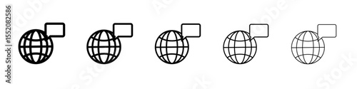 web forum icon simple vector outline logo
