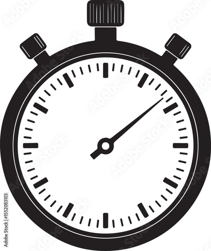 Chrome sport chronometer vector icon illustration for measuring time with accuracy and precision